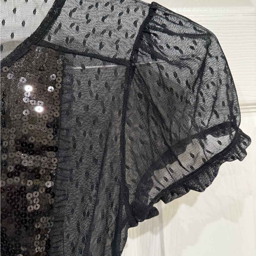 Express Black Sheer Blouse - Picture 7 of 8